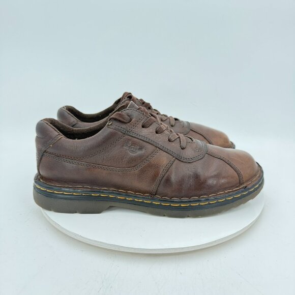 Dr Martens Men Size 9 Brown Leather Low Lace Up Air Cushioned Sole Shoes - Picture 4 of 12